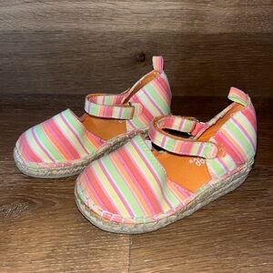 Gymboree Espadrilles Pink and Green Striped